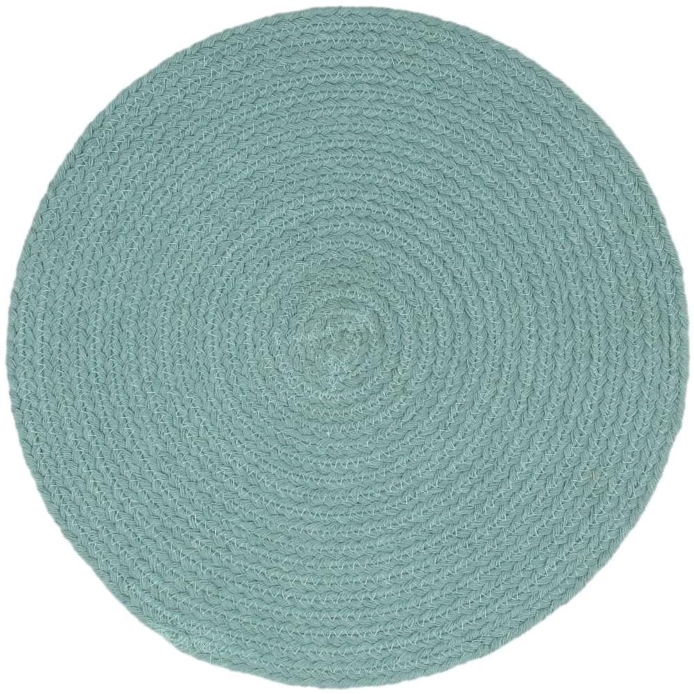 Tovagliette 4 Pz Verde Neutro 38 Cm Rotonde In Cotone - Foto 3