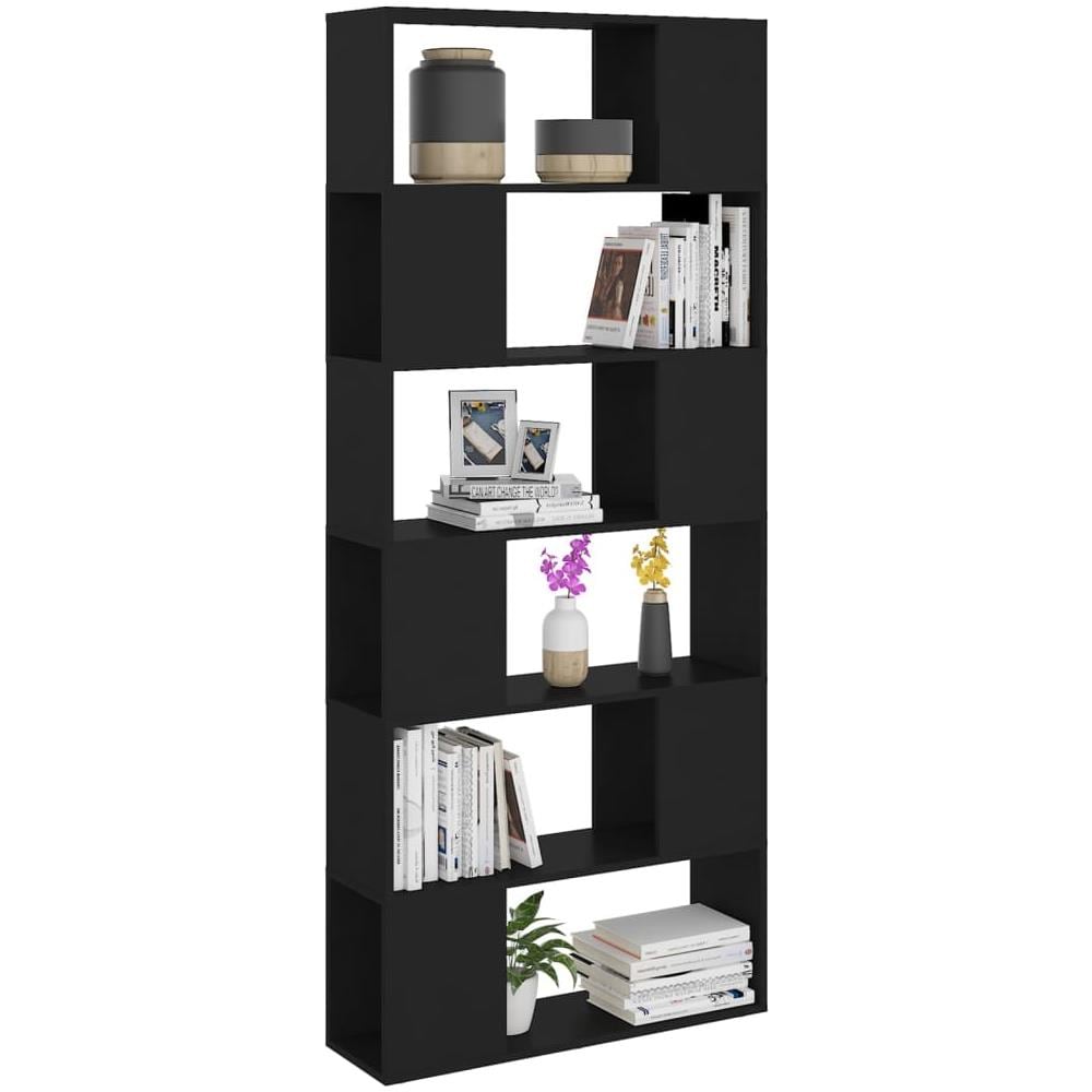 Libreria /Divisorio Nero 80x24x186 cm in Truciolato - Foto 3