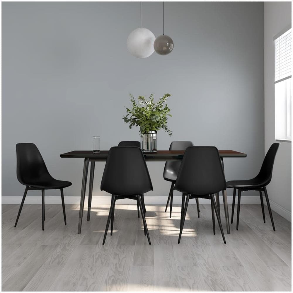 Sedie Da Pranzo 6 Pz Nere In Pp - Foto 1