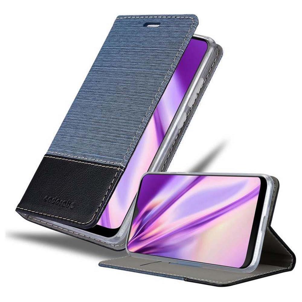 Custodia Compatibile Con Htc Desire 19+ In Blu Scuro Nero - Coperchio Protettiva Con Chiusura Magnetica, Funzione Stand E Tasca Per Le Carte - Foto 1