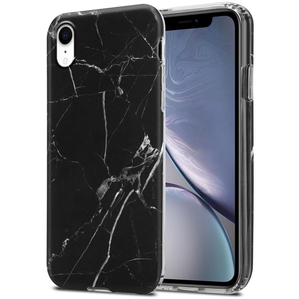 Cadorabo Custodia Compatibile Con Apple Iphone Xr In Marmo Nero Bianco No. 22 - Coperchio Protettivo In Silicone Tpu Con Motivo A Mosaico - Foto 1