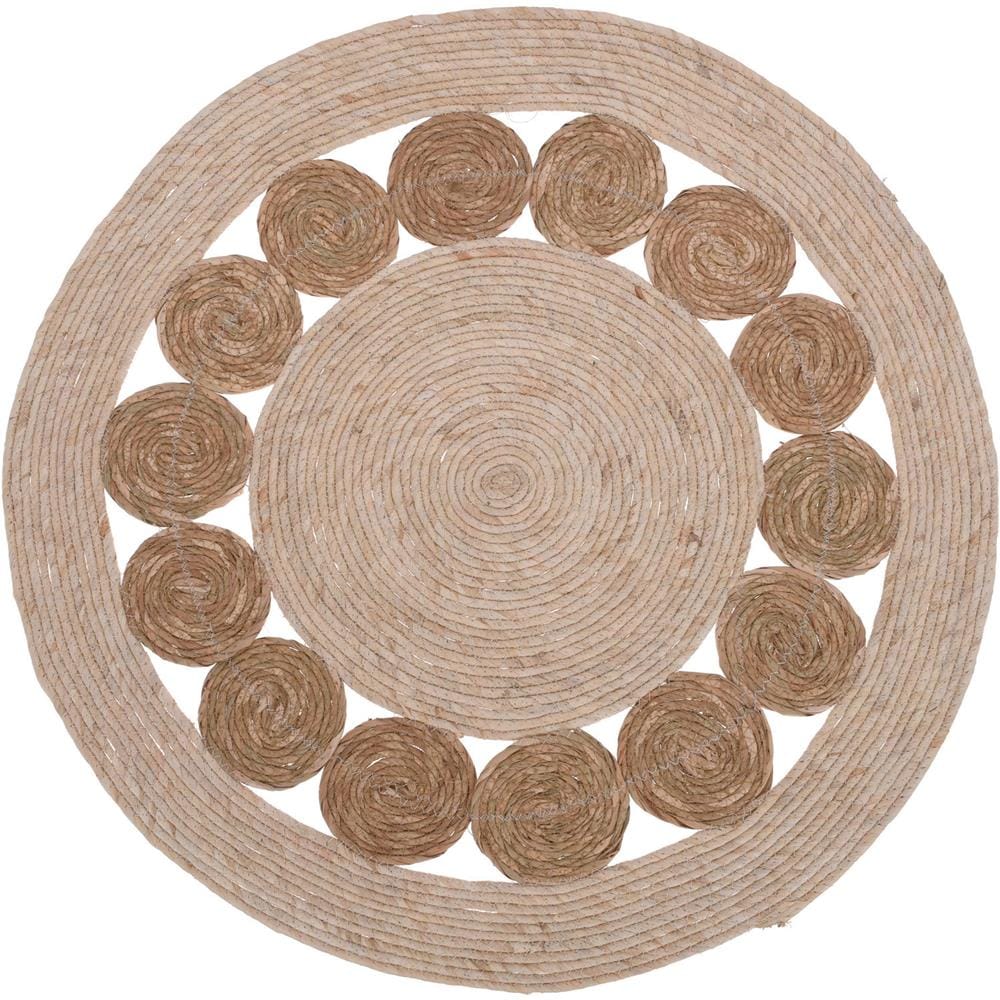 Tappeto Per Soggiorno Rotondo In Stile Boho, Ø 80 Cm - Foto 1