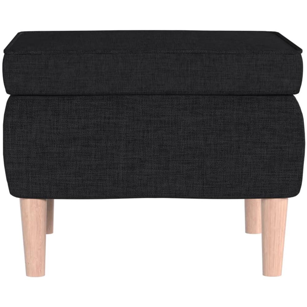 Poggiapiedi con Gambe in Legno Nero in Tessuto - Foto 2