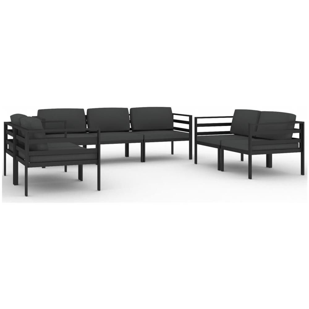 Set Divani Da Giardino 7 Pz Con Cuscini In Alluminio Antracite - Foto 2
