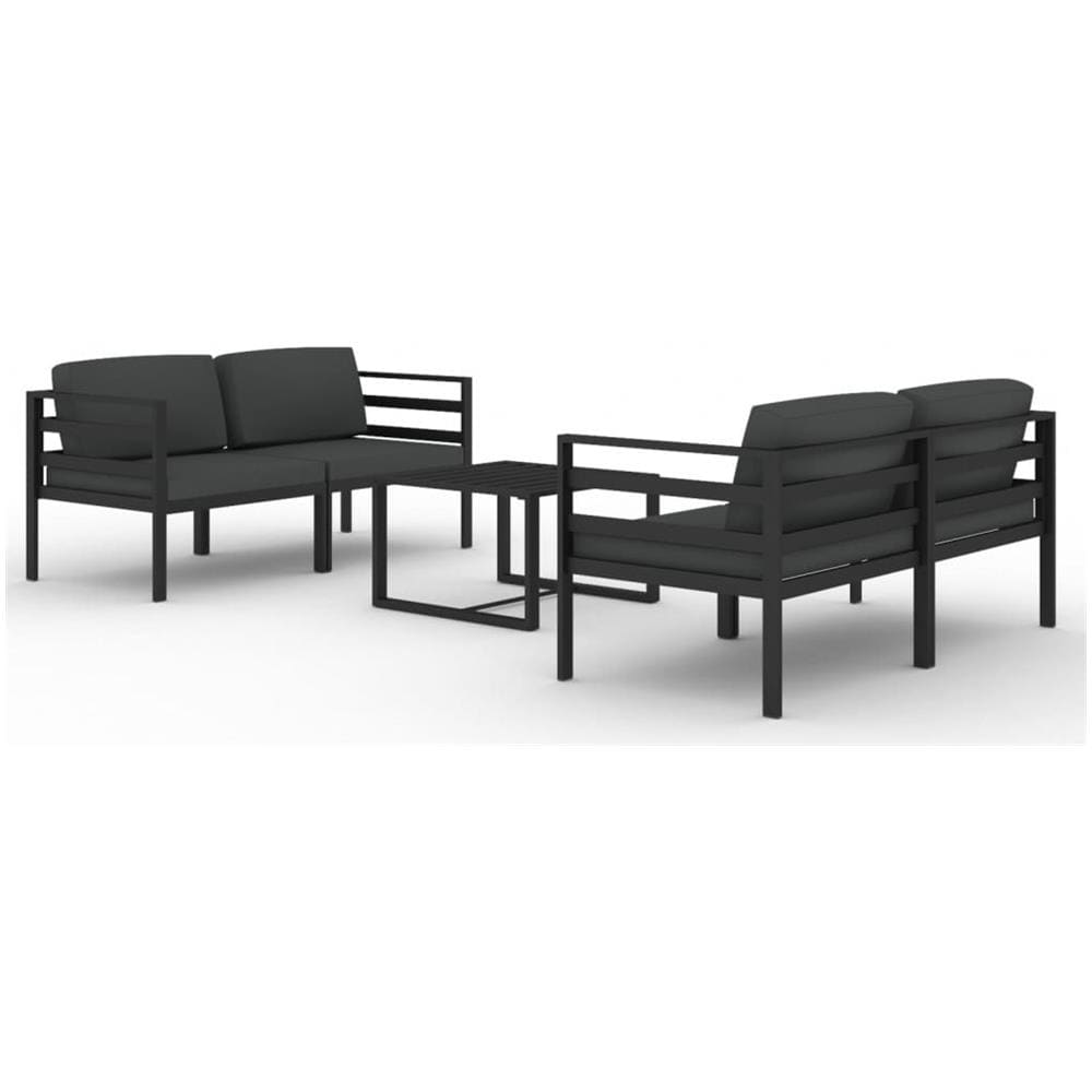 Set Divani Da Giardino 5 Pz Con Cuscini In Alluminio Antracite - Foto 2