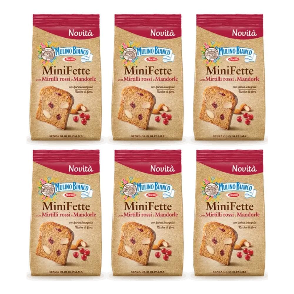 Mulino Bianco Minifette Integrali Ai Mirtilli Rossi E Mandorle 6 Confezioni Da 90 Gr - Foto 1