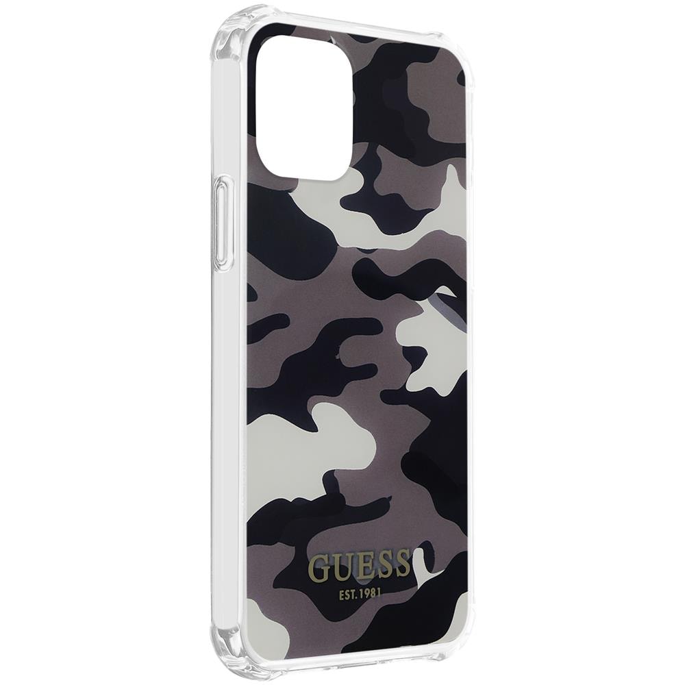 Cover Iphone 12 Pro Max Con Cordino Design Camouflage Grigio Guess - Foto 2