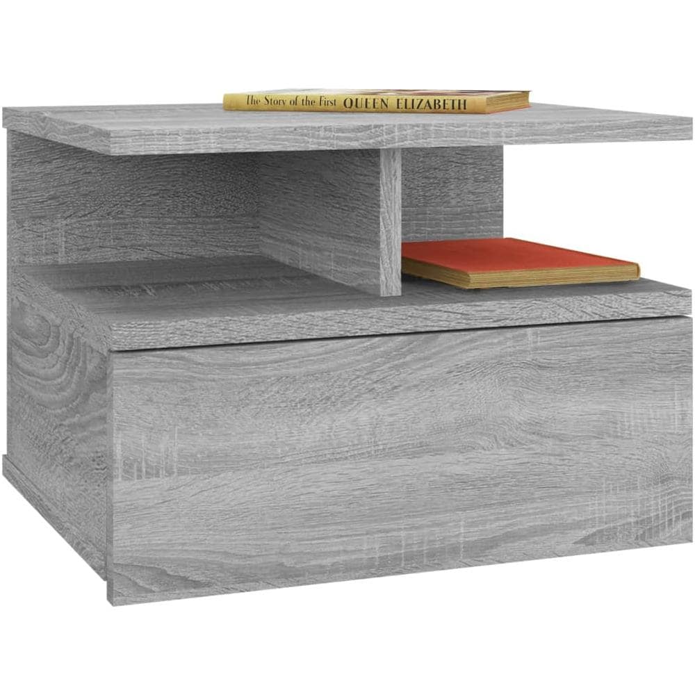 Comodino Pensile Grigio Sonoma 40x31x27cm In Legno Multistrato - Foto 2