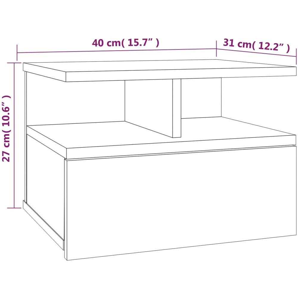 Comodino Pensile Grigio Sonoma 40x31x27cm In Legno Multistrato - Foto 6