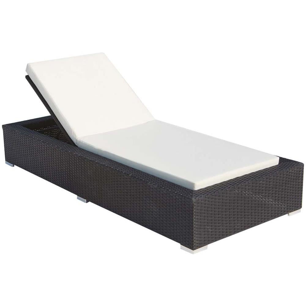 Lettino Prendisole In Resina Intrecciata Nera /bianco Sunshine - Foto 1