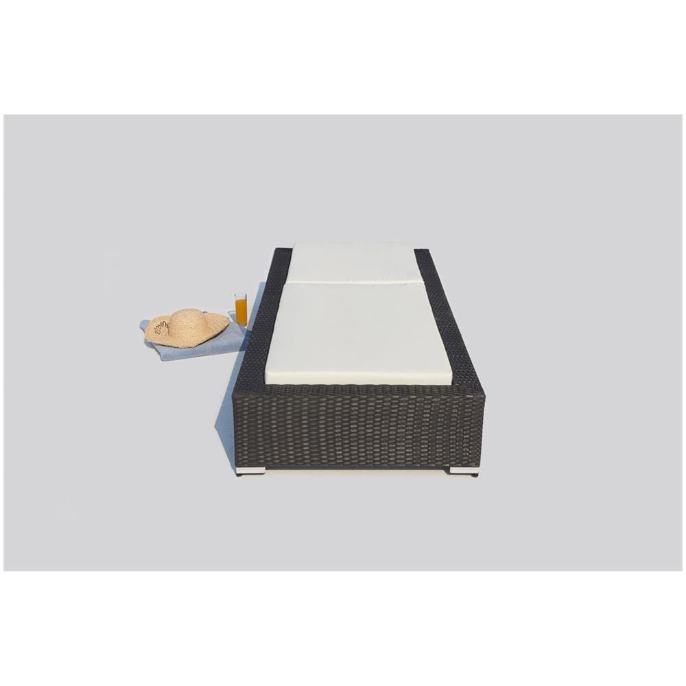 Lettino Prendisole In Resina Intrecciata Nera /bianco Sunshine - Foto 8