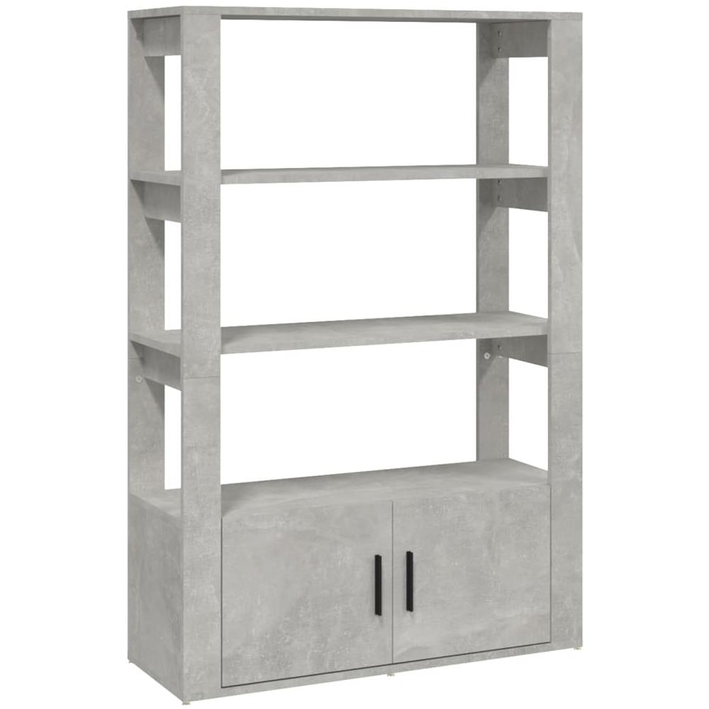 Credenza Grigio Cemento 80x30x119,5 Cm In Legno Multistrato - Foto 2