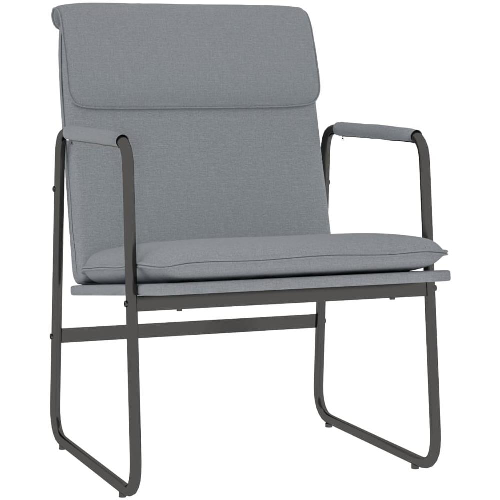 Sedia Lounge Grigio Chiaro 55x64x80 Cm In Tessuto - Foto 2
