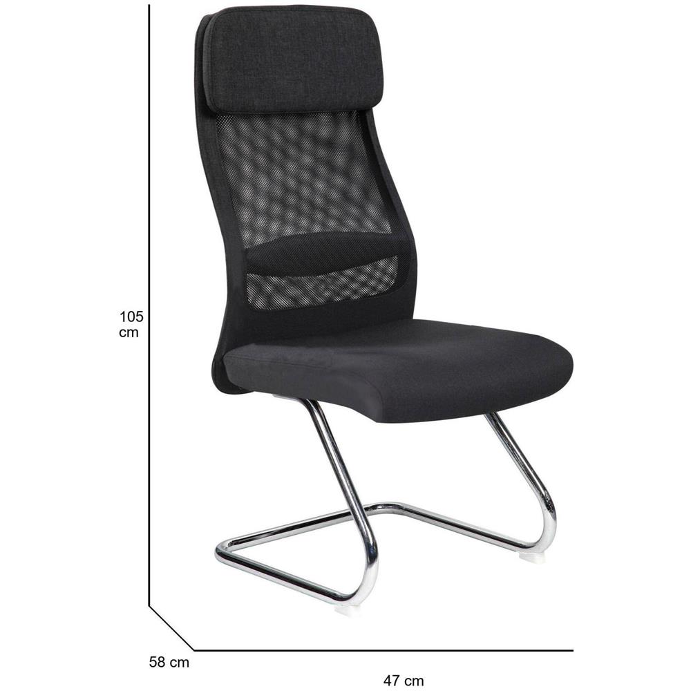 Sedia Da Ufficio Perth, Sedute Sala Da Attesa Per Ufficio, Seduta Ergonomica Da Attesa, 58x47h105 Cm, Nero - Foto 2