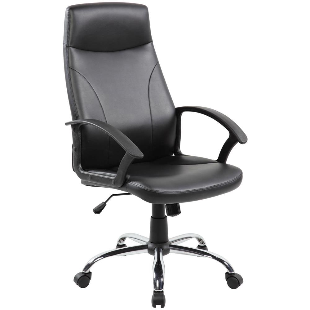 Sedia Con Ruote Triangolo, Poltrona Direzionale Con Braccioli, Sedia Ergonomica Da Ufficio, Nero, 64x61h110/120 Cm - Foto 1