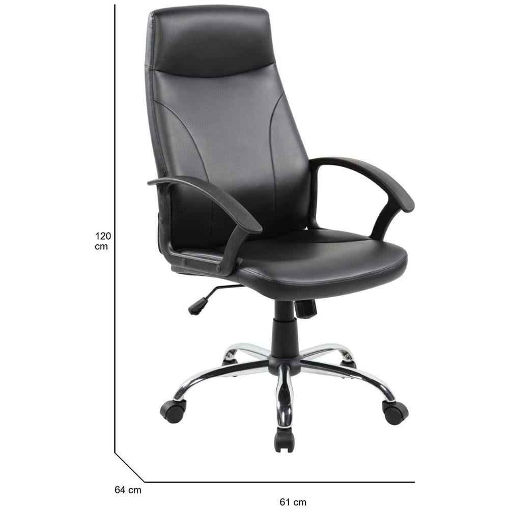 Sedia Con Ruote Triangolo, Poltrona Direzionale Con Braccioli, Sedia Ergonomica Da Ufficio, Nero, 64x61h110/120 Cm - Foto 2