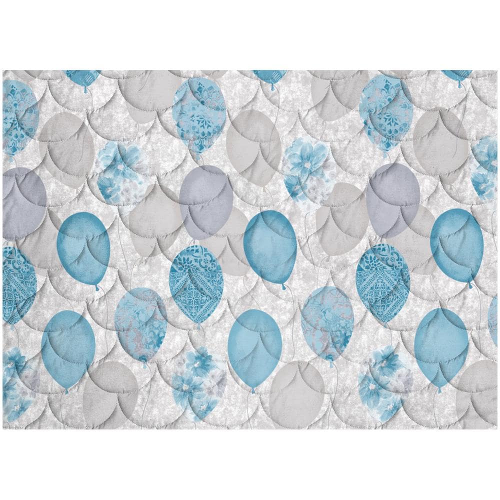 Trapuntino Piumino Estivo 100gr Linea Pensieri Delicati Disegno Palloncini Singolo Azzurro - Foto 5