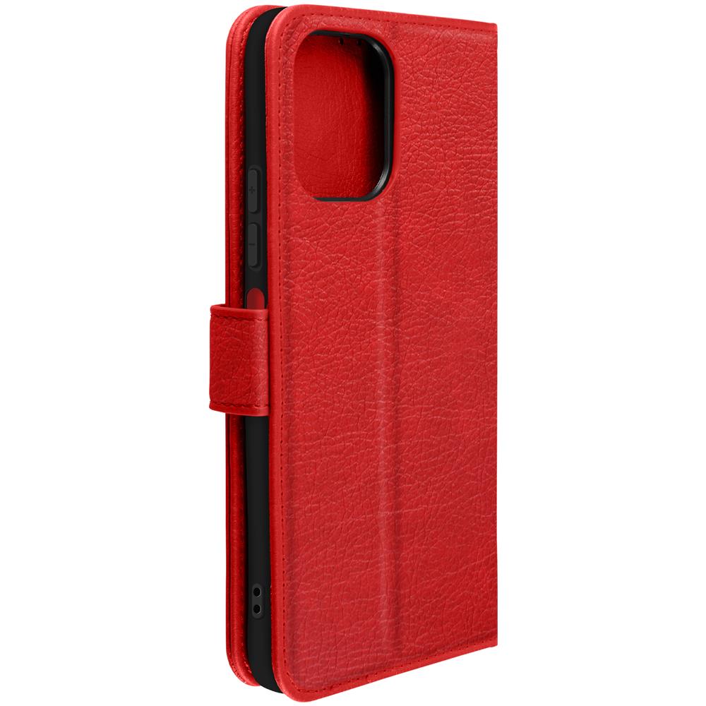 Custodia Per Xiaomi Redmi 12 Copertina Portacarte Funzione Supporto Rossa - Foto 1