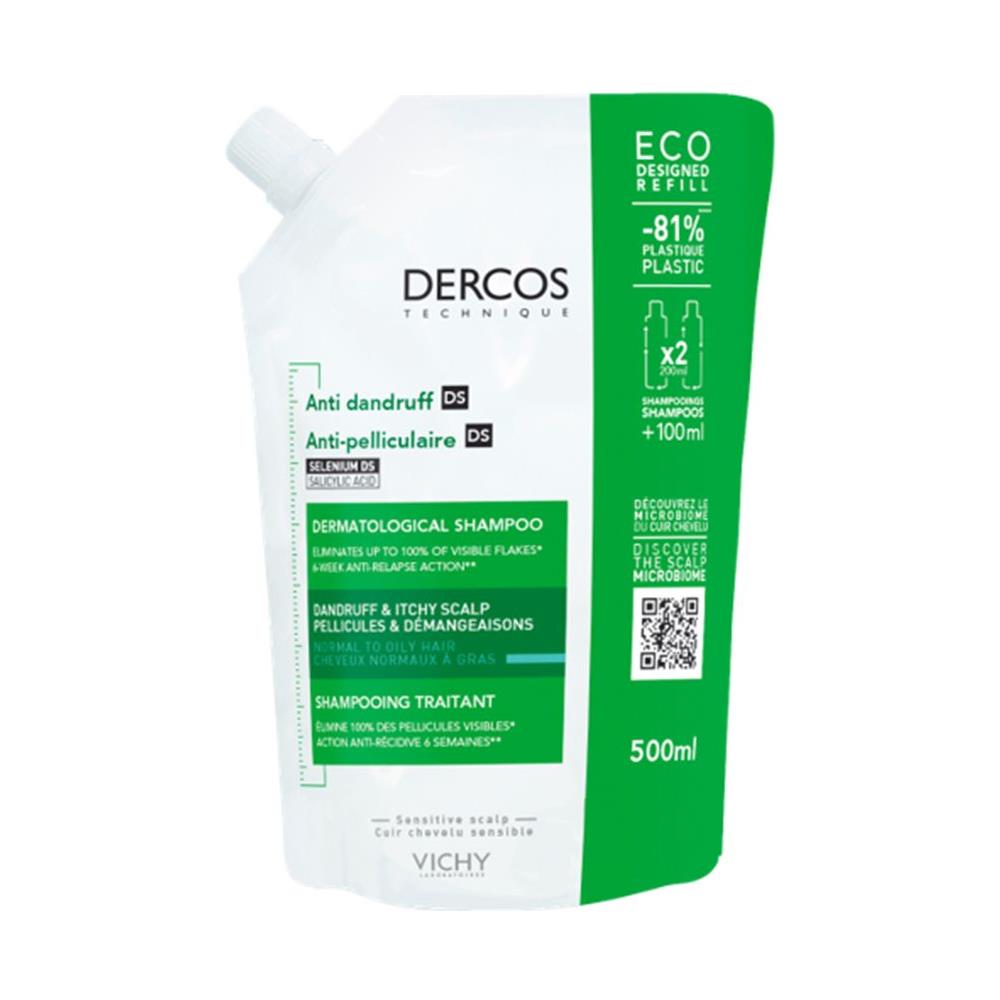 Eco-ricarica Shampoo Antiforfora 500ml Dercos Capelli Da Normali A Grassi Vichy - Foto 1