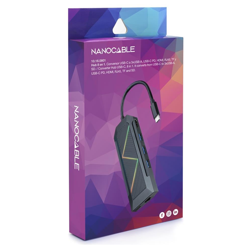 10.16.0801 replicatore di porte e docking station per laptop Cablato USB 3.2 Gen 1 (3.1 Gen 1) Type-C Nero - Foto 3