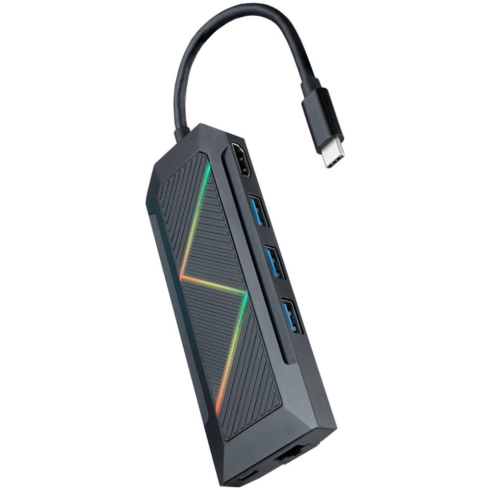 10.16.0801 replicatore di porte e docking station per laptop Cablato USB 3.2 Gen 1 (3.1 Gen 1) Type-C Nero - Foto 1