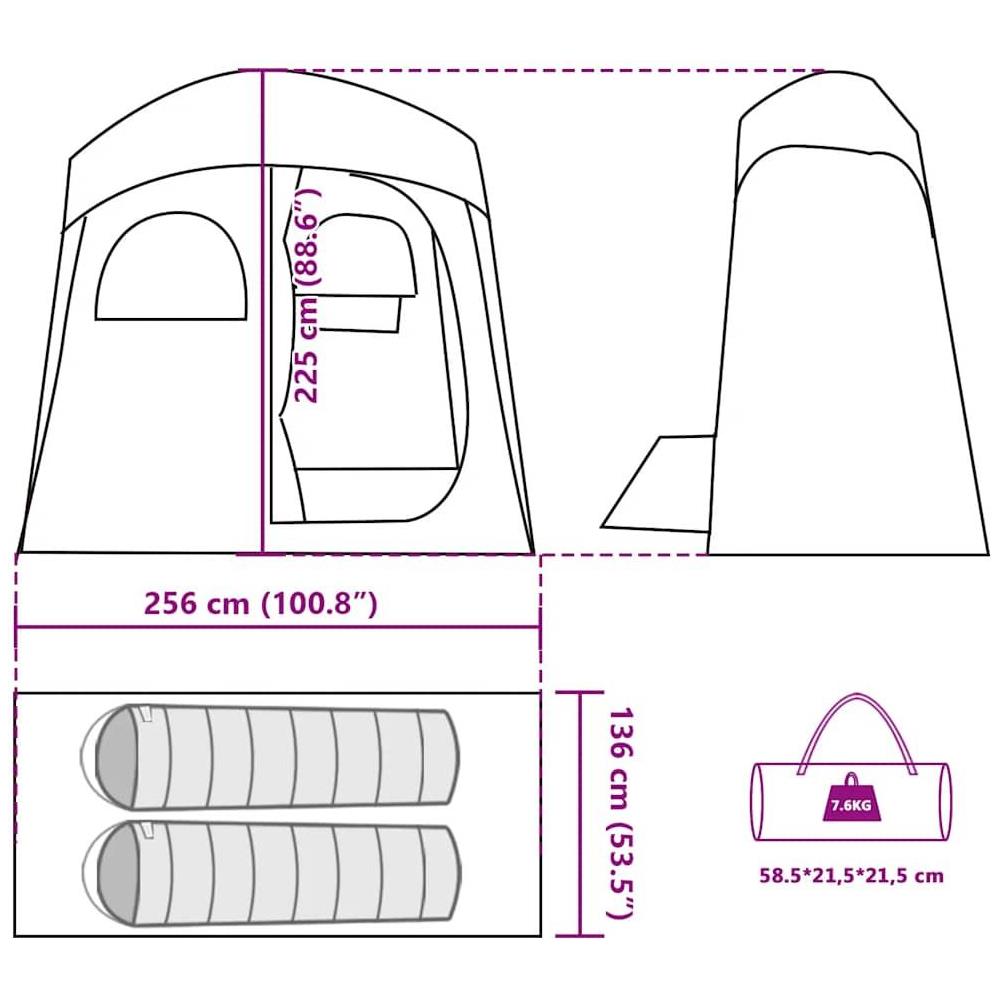Tenda da Doccia per 2 Persone Verde Impermeabile - Foto 10