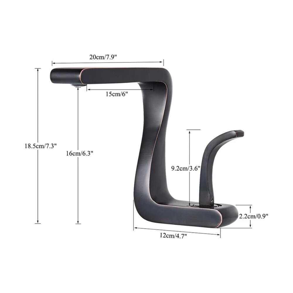 Rubinetto per lavabo da bagno, Blackswan, tipo M9, modello nero anticato, misura 18,5 cm - Foto 4
