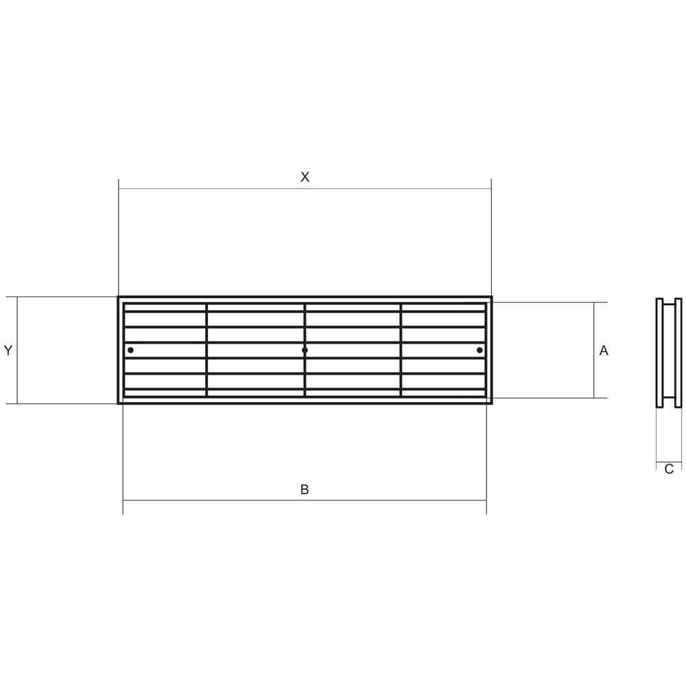 430x76mm Bianca Interno Porta Plastica Griglia Ventilazione Rettangolo Condotto - Foto 2