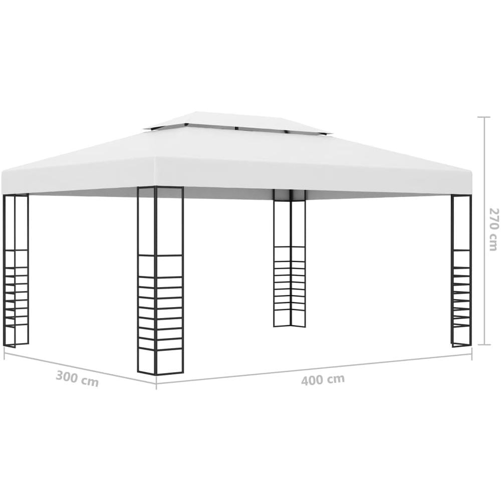 Gazebo Da Giardino In Acciaio Verniciato 4x3x2,7 M Antracite - Foto 11