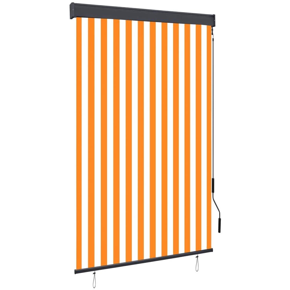 Tenda A Rullo Per Esterni 120x250 Cm Bianco E Arancione - Foto 1