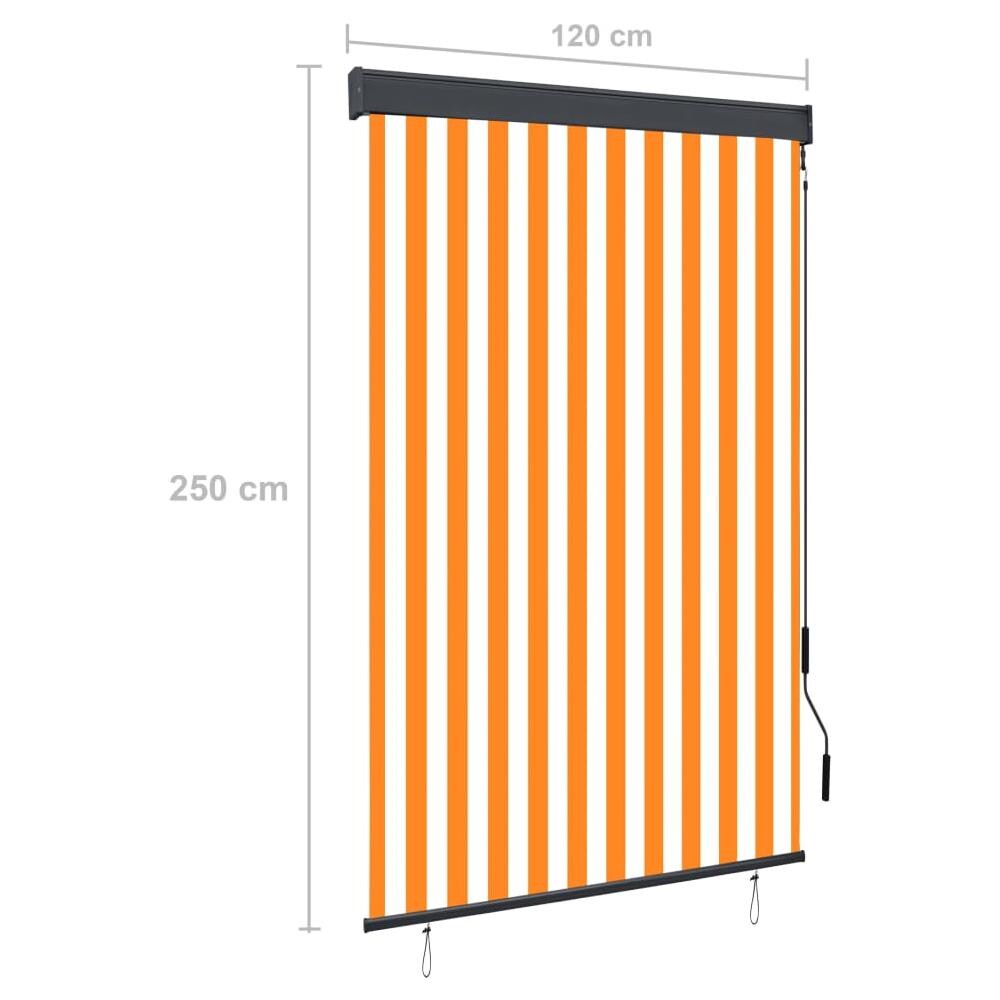 Tenda A Rullo Per Esterni 120x250 Cm Bianco E Arancione - Foto 8