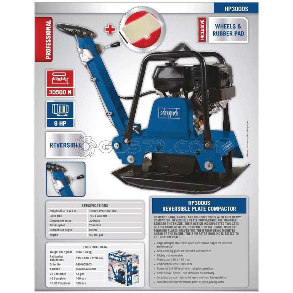 Piastra Vibrante Compattatore Vibrocostipatore 9.0 Cv Hp3000s - Foto 8