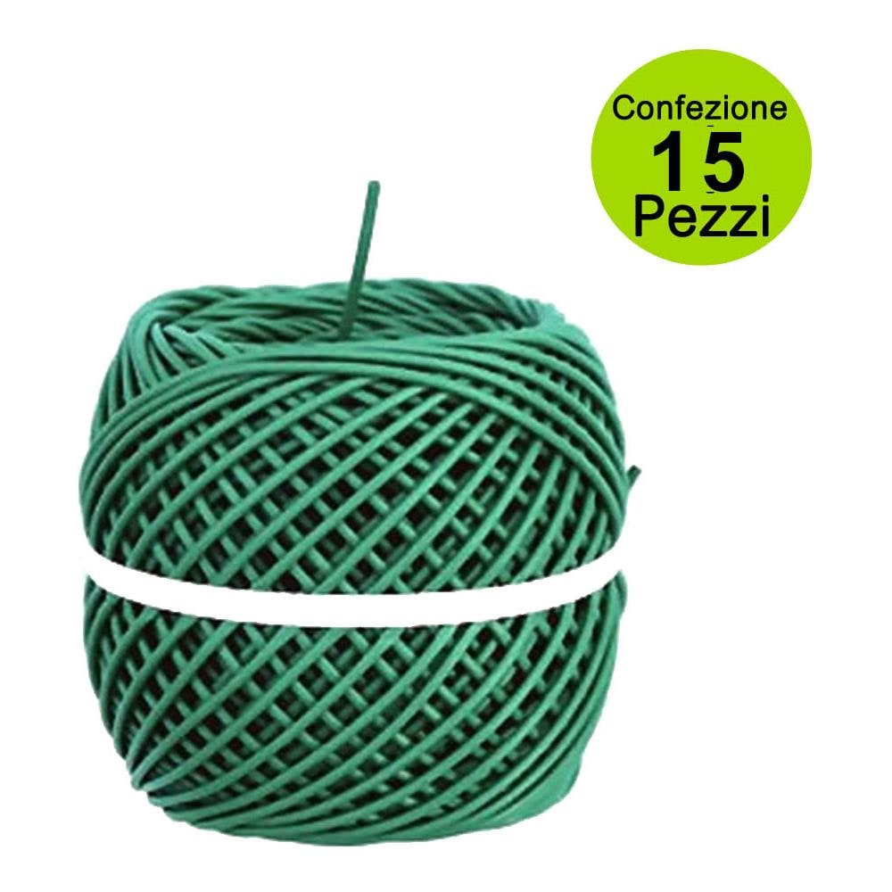 Multipack Da 15 Pz Tubetto Agricolo In Gomitolo Legaforte 1° Scelta Diametro 2 Mm Verde - Foto 1