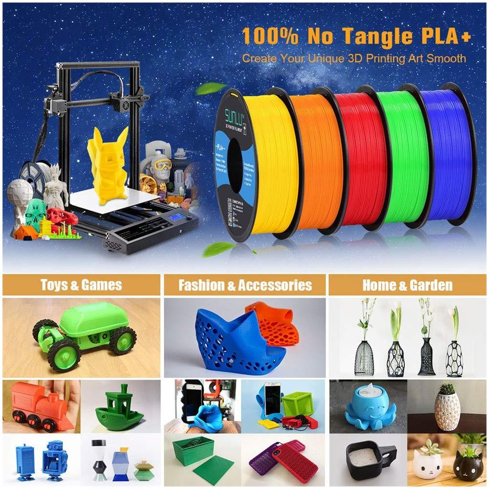 Pla Inoltre 3d Filamento 175 Millimetri Per Il 3d Stampanti 3d Penne 1kg (22 Libbre) Pla Filamento Tolleranza Precisione - 002 Millimetri Nero - Foto 2