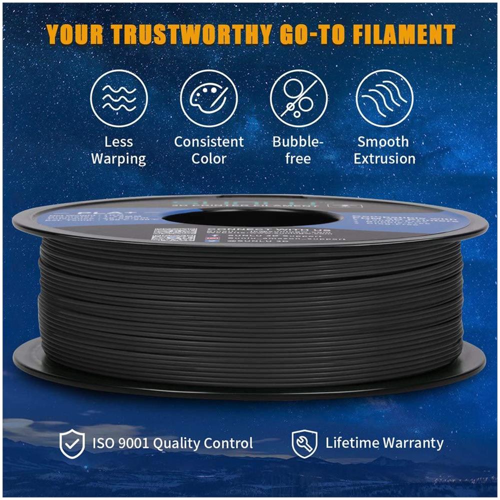 Pla Inoltre 3d Filamento 175 Millimetri Per Il 3d Stampanti 3d Penne 1kg (22 Libbre) Pla Filamento Tolleranza Precisione - 002 Millimetri Nero - Foto 4