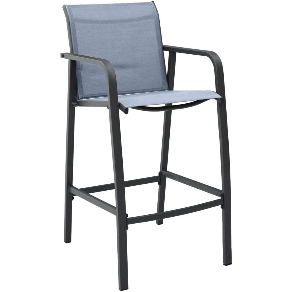 Sgabelli Da Bar Da Giardino 4 Pz Grigi In Textilene - Foto 2