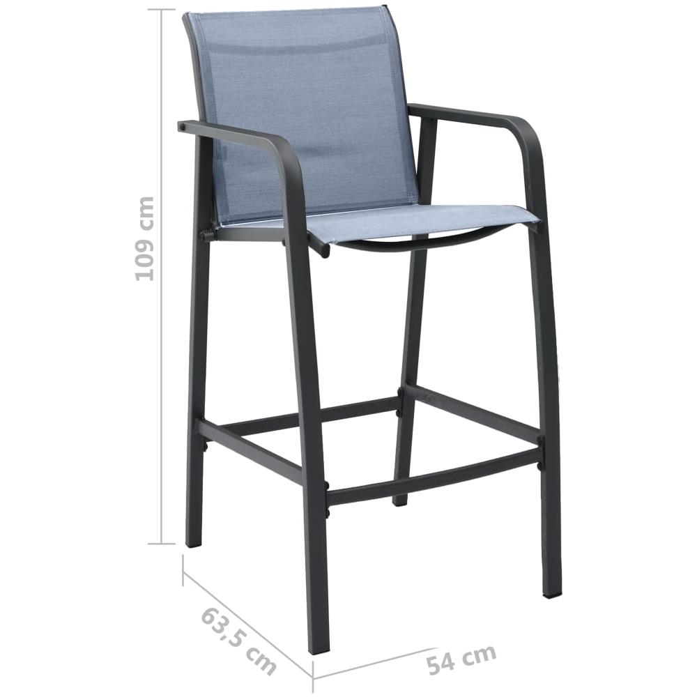 Sgabelli Da Bar Da Giardino 4 Pz Grigi In Textilene - Foto 10