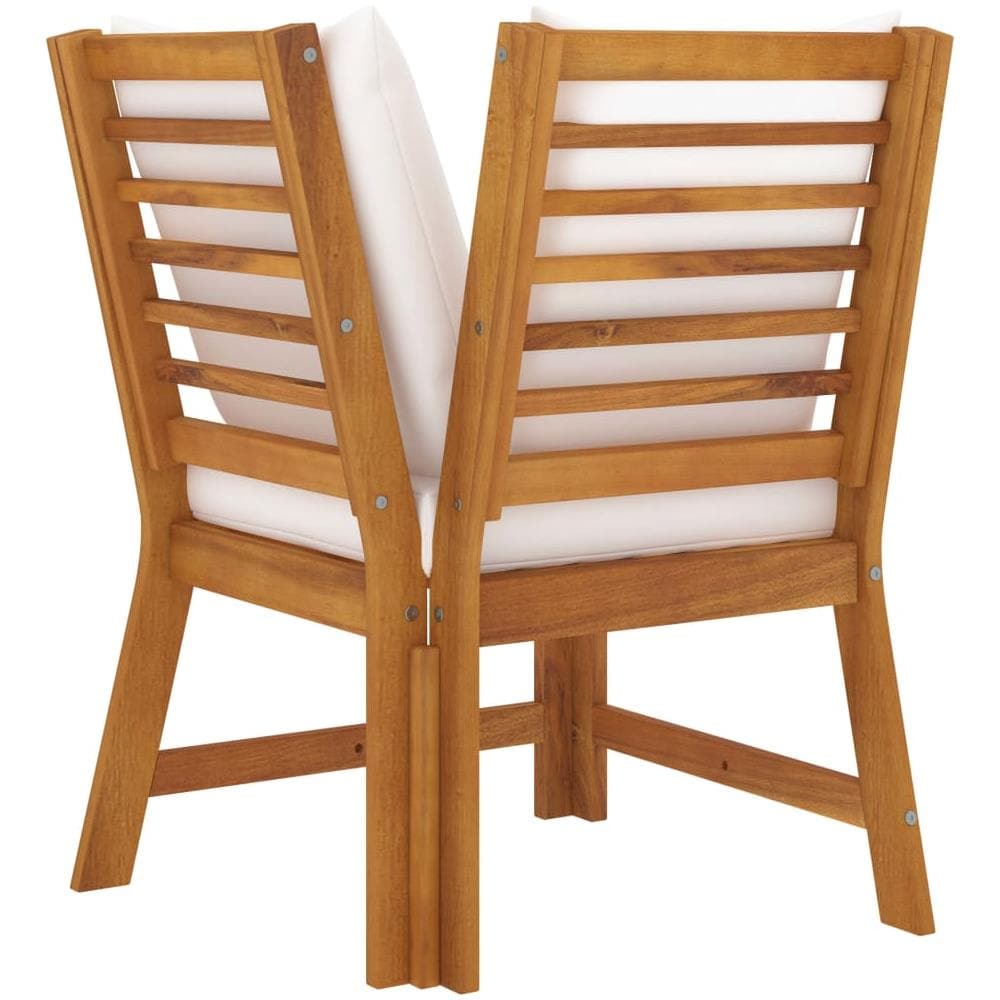 Divano Angolare Modulare Cuscini Crema in Massello di Acacia - Foto 2