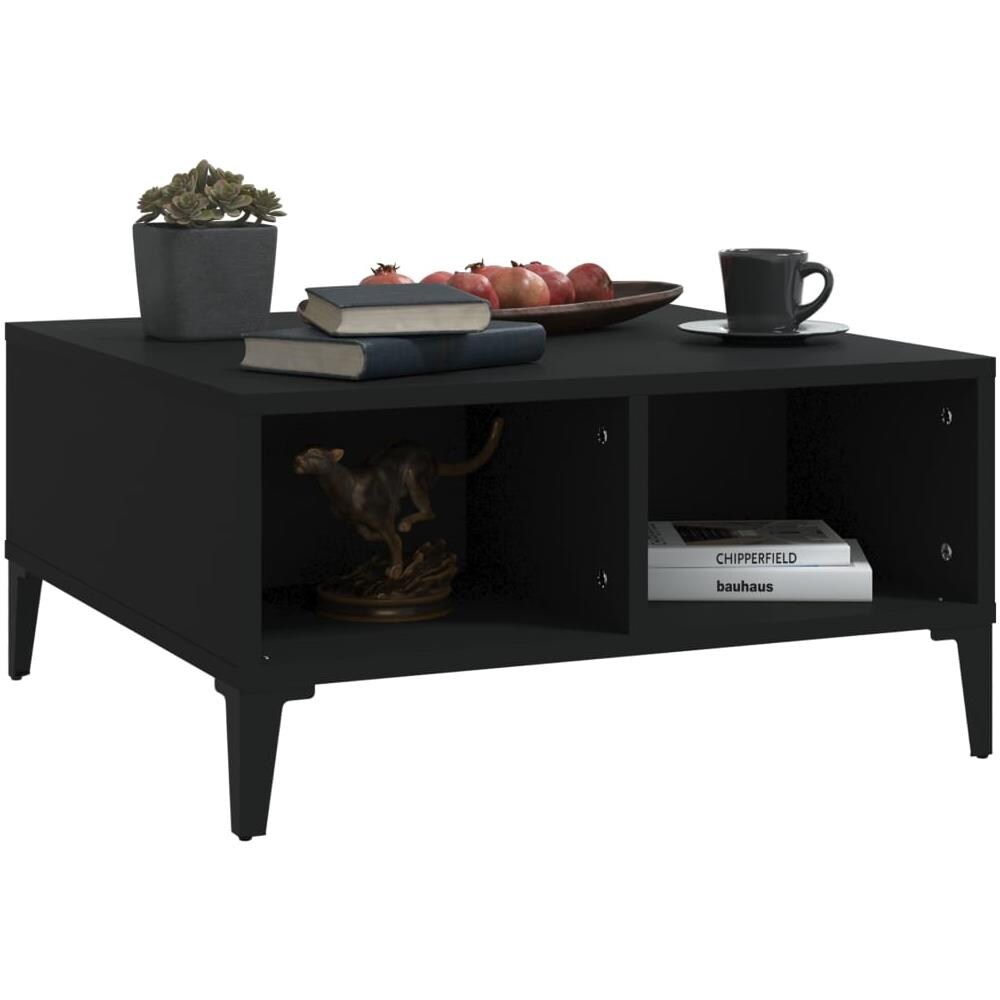 Tavolino da Salotto Nero 60x60x30 cm in Legno Multistrato - Foto 2