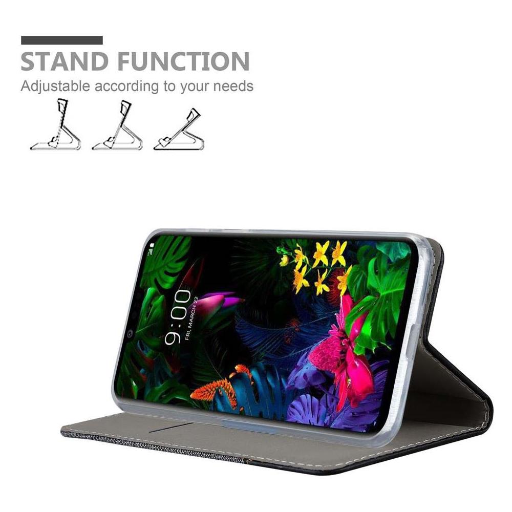 Custodia Compatibile Con Lg G8 In Grigio Nero - Coperchio Protettiva Con Chiusura Magnetica, Funzione Stand E Tasca Per Le Carte - Foto 2