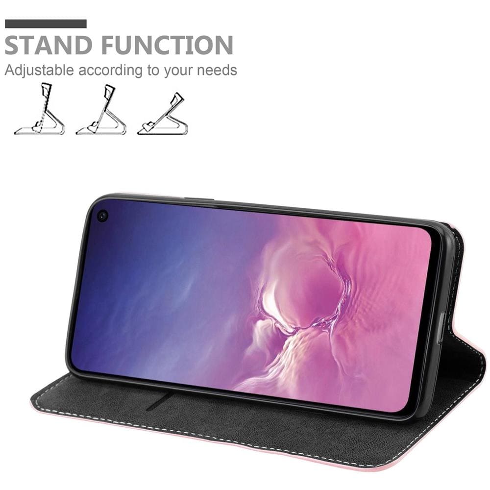 Custodia Compatibile Con Samsung Galaxy S10e In Oro Rosato Nero - Coperchio Protettiva Con Chiusura Magnetica, Funzione Stand E Tasca Per Le Carte - Foto 2
