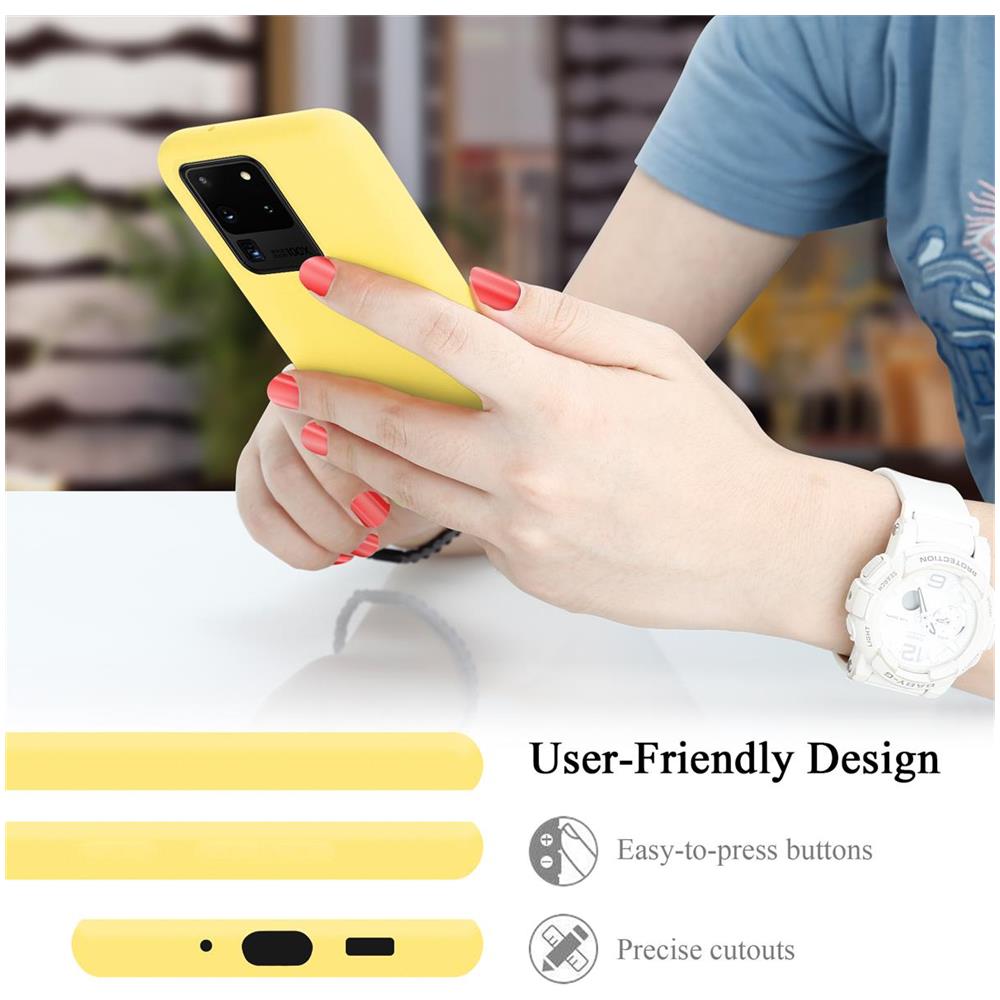 Custodia Compatibile Con Samsung Galaxy S20 Ultra In Liquid Giallo - Coperchio Protettivo In Silicone Tpu Flessibile - Foto 7