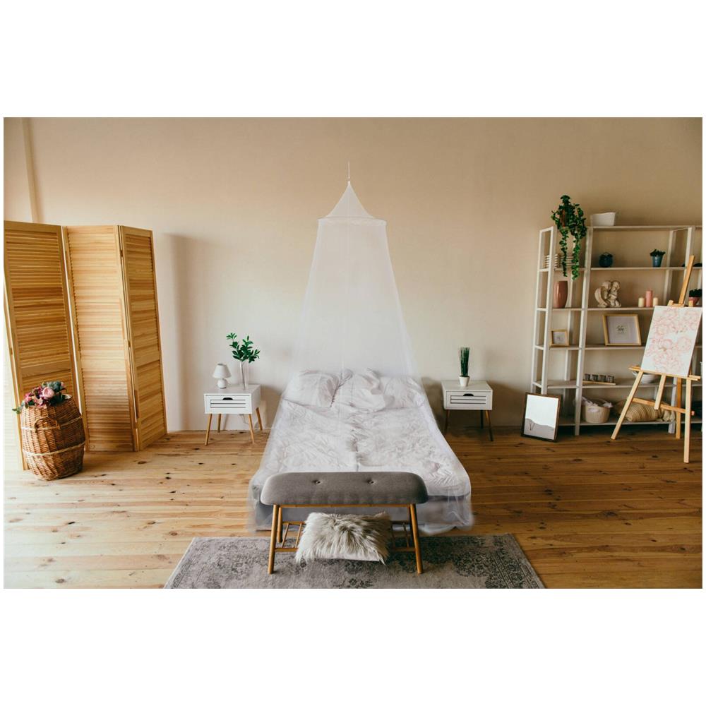 Zanzariera Per Letto A Baldacchino, Ø 65 X 230 Cm, Bianco - Foto 2