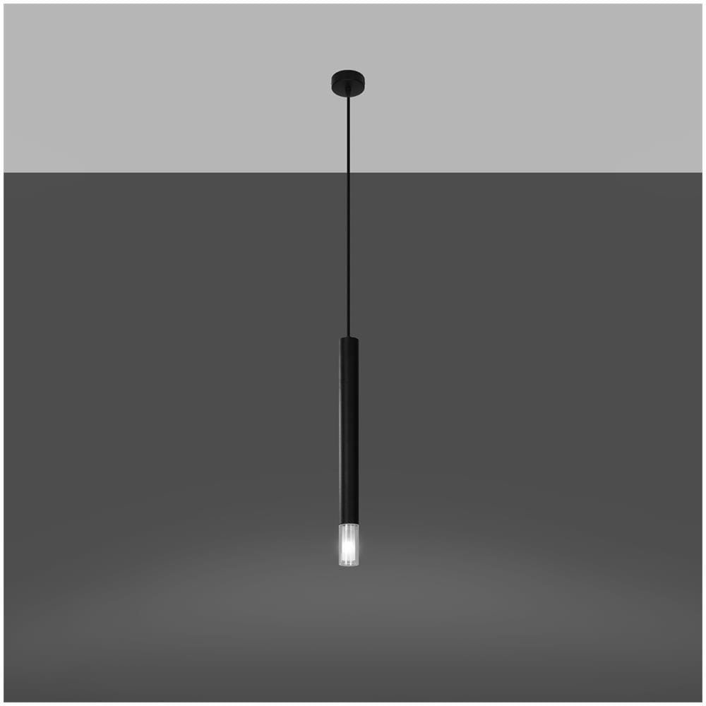 Lampada A Sospensione In Metallo Wezyr 1 Sollux Nero 1200xø80 Mm Metallo - Foto 11