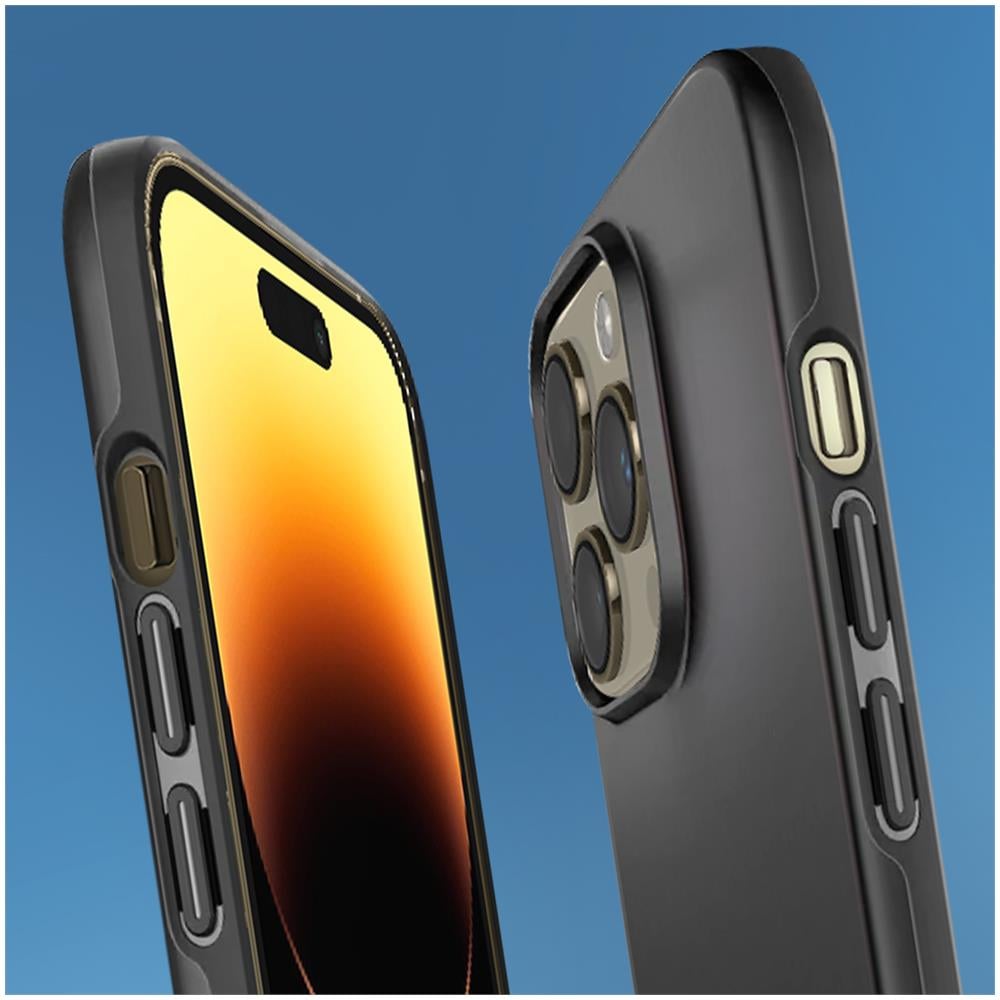 Cover Iphone 14 Pro Max Bi-materia Anti-shock Ultrasottile Spigen Thin Fit Nera - Foto 2