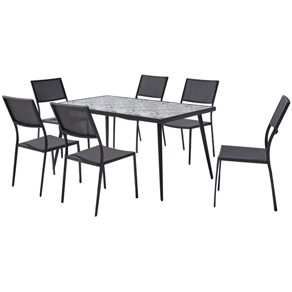 Salotto Da Giardino 6 Posti In Ceramica E Gambe In Metallo Mica - Foto 1