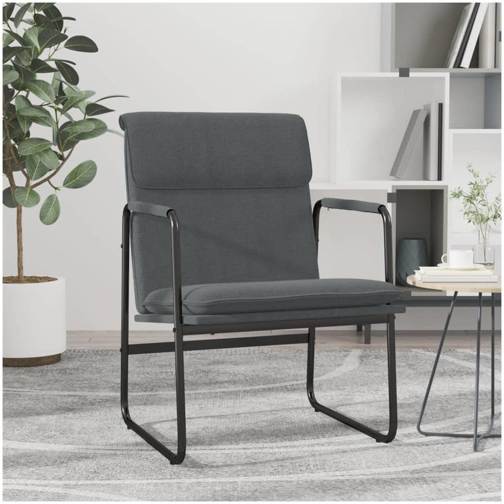 Sedia Lounge Grigio Scuro 55x64x80 Cm In Tessuto - Foto 1