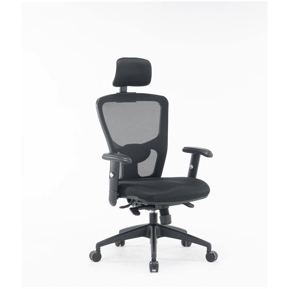 Sedia Da Ufficio Melbourne, Poltrona Direzionale A Rete Con Braccioli, Seduta Ergonomica Da Ufficio, 68x66h120/130 Cm, Nero - Foto 1