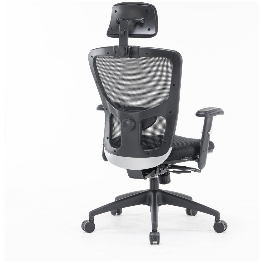 Sedia Da Ufficio Melbourne, Poltrona Direzionale A Rete Con Braccioli, Seduta Ergonomica Da Ufficio, 68x66h120/130 Cm, Nero - Foto 4