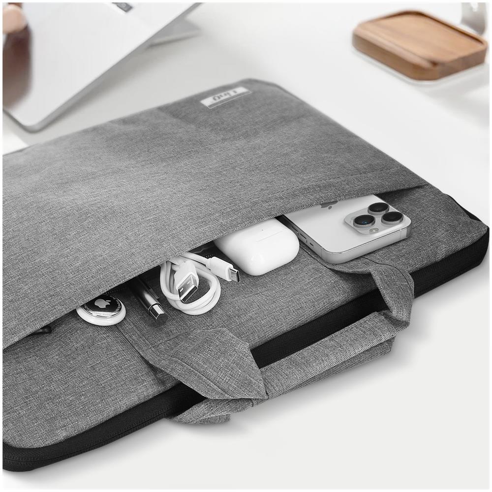 Borsa Per Computer Portatile Fino A 15 Pollici Impermeabile Grigia - Foto 5